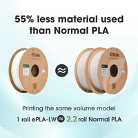 Filament d'imprimante 3D ESUN PLA-LW 1,75 mm 1 kg pour impression FDM, plastique moussant, drones, modèles d'avions, garantie de qualité d'usine