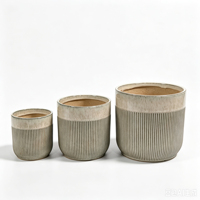 Ensemble de pots à plantes en céramique rayés et émaillés, 3 tailles, grand pot décoratif pour fleurs, pour l'intérieur, l'extérieur, le jardin, la maison, la décoration d'hôtel