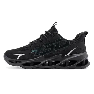 Zapatillas de deporte transpirables antideslizantes para hombre, calzado deportivo masculino de estilo casual, con hoja gruesa, disponible en color negro canadiense