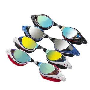swimming goggle with mirror lens uv protection silicone straps swim goggles