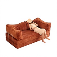 Sofá Cama de Terciopelo Combinable y Plegable para Apartamentos, Sofá Compacto para Sala de Estar, Dormitorio y Unidades de Alquiler 2025