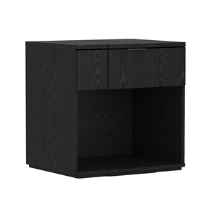 Comodino con finitura in legno nero, mobiletto contenitore per camera da letto - Product Image 6