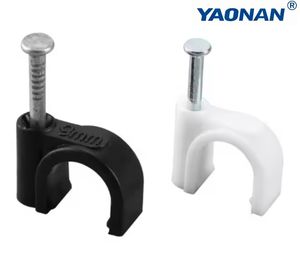 Clips de <span class=keywords><strong>Cable</strong></span> de Plástico Blanco de Alta Calidad YAONAN, PE/PP, Fácil Instalación, Soporte de <span class=keywords><strong>Pared</strong></span>, Diseño de Clavo de Acero, Tamaños Personalizables - Product Image 1