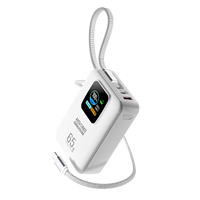HSONE MH857A 20000mAh 45W Chargeur sans fil magnétique en alliage d'aluminium ultra fin, batterie externe avec écran TFT AI, double câble pour téléphone