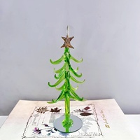 Mini ornements d'arbre de Noël en verre cristal pour la décoration de la maison et la collection de jouets