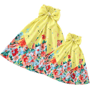 Vestidos de verano para padres e hijos con diseño de columpio bidireccional, top tipo tubo, cuello halter, tirantes, lazo, rayas/flores/puntos - Product Image 2