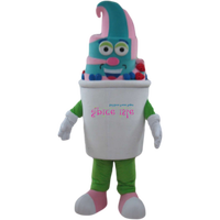 Costume de Mascotte Crème Glacée Publicitaire Blue Sky pour Adultes - Qualité Peluche pour Carnavals et Événements, Matériau EVA