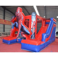 Le château gonflable de dessin animé le plus populaire jouets d'amusement videur gonflable avec toboggan commercial Spiderman gonflable Bounce House