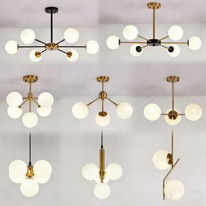 Chambre à coucher, salon, décoration d'intérieur, grands luminaires, lustre fantaisie en verre blanc laiteux, haricot magique, lustre E27 - Product Image 1