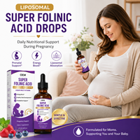 Complément Alimentaire Liquide Naturel Multivitaminé à l'Acide Folique Liposomal pour la Nutrition Quotidienne Familiale, Gouttes pour Adultes, Service ODM OEM