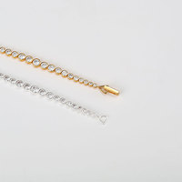 Bracelet tennis minimaliste élégant de luxe en argent sterling 925 rond avec zircon 5A pour femmes, accessoires de mode