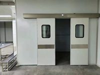 Obturateur métallique pivotant à double ouverture étanche et ignifuge pour porte d'hôpital intérieur avec méthode d'ouverture latérale