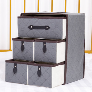 Boîte de rangement pliable en <span class=keywords><strong>tissu</strong></span> non tissé brillant, moderne, rectangulaire, légère, à simple couche, pour sous-vêtements, chaussettes et articles divers, pour tiroir - Product Image 4
