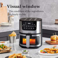 Friteuse à air intelligente multifonctionnelle moderne grande capacité 7L en acier inoxydable avec contrôle tactile, compatible prises EU AU UK US