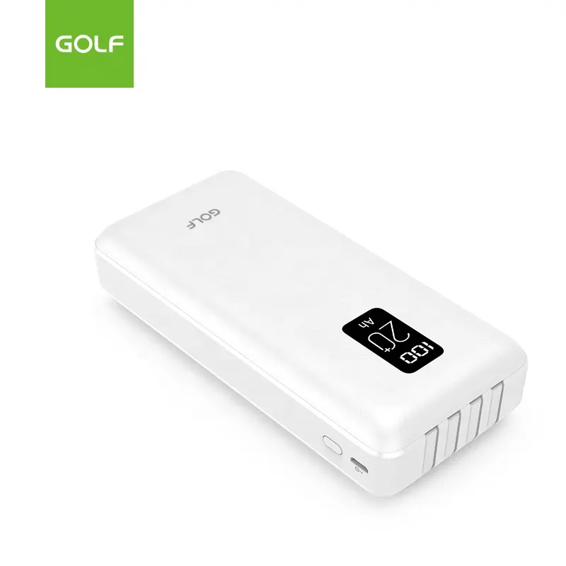GOLF LCD Display Power Bank Factory Customized Cellphone Battery Case High Capacity Fast Charging Power Bank 20000mah With Cable