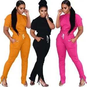 New Arrivals clothes women two piece hot style women's short sleeve pants set fashion casual womens sets