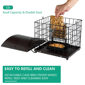 Jh-mech Công suất ngoài trời sóc Hoang Dã bằng chứng LỒNG CHIM trung chuyển với khay đa năng treo kim loại Hoang Dã chim trung chuyển <span class=keywords><strong>suet</strong></span> - Product Image 3