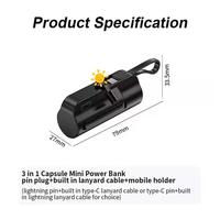 Power Bank Mini Portabel Nirkabel 5000mAh Kapasitas Tinggi Pengisian Cepat 5V Tipe-C Ultra Tipis Ringan Penyangga Colokan Luar Ruangan