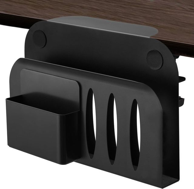 Home Accessories No Drill Single-Layer Desk Hanging Laptop Organizger Office Side Desk Laptop Holder Clamp