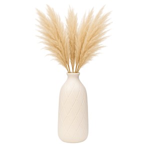 Vaso in ceramica con motivo a quadri per l'arredamento del soggiorno e vaso decorativo per fiori per la camera da letto - Product Image 2