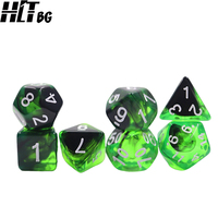 Ensemble de dés polyédriques en acrylique personnalisés pour DND RPG, 7 pièces, 16 mm, coins arrondis, dés en plastique transparent, vente en gros