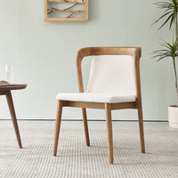 Nordic Scandinavian Modern Leisure Chair mit Leder Rückenlehne Holz Wohn möbel für Restaurant und Hotel Esstisch Set