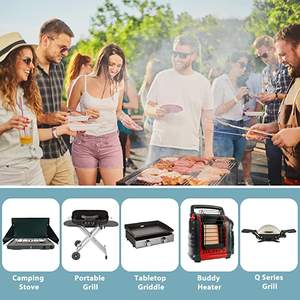 Adaptador de manguera de propano de 1lb a 20lb, Compatible con estufa <span class=keywords><strong>Coleman</strong></span>, plancha de piedra negra, calentador de propano - Product Image 5