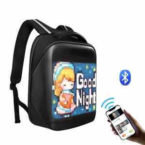 P3.75 64*64 Pixel Mochila RGB Clear Display Laptop LED Bag Publicidade Display Dinâmico Led Mochila Cool Luminous School Bag