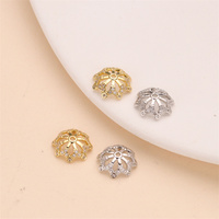 DIY Micro Pave Cubique Zircone 18k Plaqué Or Filigrane Perle Caps pour la Fabrication de Bijoux Fournitures À La Main Diy Perlage Accessoires