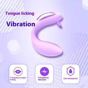 Grosir mainan seks dewasa generasi penjilat lidah musim semi menawan Masturbator wanita ungu - Product Image 5