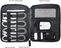 Organizador de Cables Personalizado de Fábrica, Bolsa de Almacenamiento de Accesorios Electrónicos de Cuero Premium con Cierres YKK, Estuche para Dispositivos Electrónicos