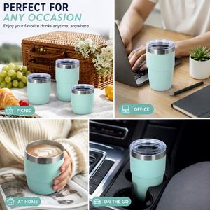 Custom logo 4oz 6oz 8oz Stainless Steel Vacuum Tumbler Camping Double Wall Insulated Gift Travel <b>Coffee</b> Mug Cup - Product Image 6