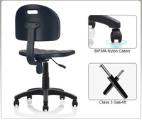 Chaise de laboratoire industrielle ESD moderne en plastique de haute qualité / Chaise de travail pivotante ESD / Chaise de bureau antistatique pour salle blanche