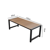 Ensemble de chaises de table modernes en métal pour les loisirs de plein air pour le parc, la cour, le jardin et le café avec table longue et chaises