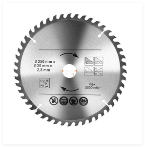Lame de scie circulaire en carbure TCT 250 x 30 x 2,8 mm, finition CrN, pour la coupe du bois, disque de menuiserie, 48 dents - Product Image 1