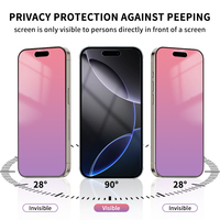 Protection d'écran en verre trempé ultra-fin anti-espion de qualité AG AAA, miroir de confidentialité mat coloré pour iPhone 13 (vente en gros)
