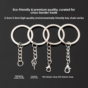 Accessoires de bijouterie DIY en métal, porte-clés sans nickel, respectueux de l'environnement, chaîne de suspension, cordon de porte-clés, pendentif de poupée - Product Image 1