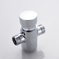 Ensemble de douche à bouton-poussoir avec robinet à fermeture automatique à temporisation, eau froide, montage en surface, chromé, pour salle de bain publique, pommeau de douche commercial
