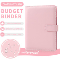 Carnet à anneaux A5 en cuir PU rechargeable, organiseur de budget avec enveloppes pour espèces, planificateur, classeur Macaron