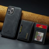 Étui Porte-Cartes en Cuir PU pour iPhone 17 16 15 15 Plus, Housse de Téléphone Protectrice Magnétique Séparable