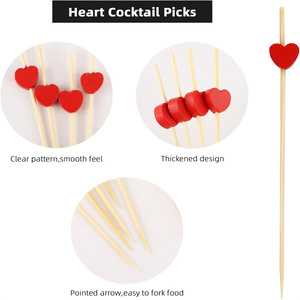 Cocktail Gậy tăm xỉa răng hình trái tim tre Picks Knot xiên cho các sự kiện - Product Image 4