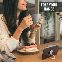 AilesTecca Porte-anneau rotatif à 360 degrés ultra-mince et portable avec prise magnétique pour téléphone