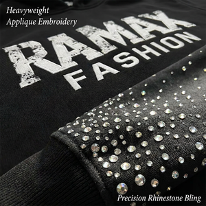 Fabricant de survêtements personnalisés en tissu épais 500 g/m² avec broderie, OEM, appliques en strass, streetwear vintage délavé à l'acide pour marques - Product Image 2