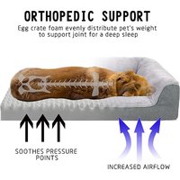 Canapé-lit orthopédique pour animaux de compagnie personnalisé avec mousse à mémoire de forme, anti-griffures et anti-morsures, housse lavable, idéal pour les chiens âgés