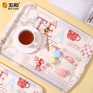 Five Harmony <b>Tea</b> Time <b>Tray</b> Rectangular Melamine Unbreakable Household Serving <b>Tray</b> For Home Living Room Use - Product Image 4