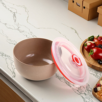 Lot de quatre couvercles classiques en coque de riz pour conservation alimentaire, résistants à la chaleur, compatibles micro-ondes, grande capacité, ustensiles de cuisine