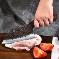 5CR15 Hand Forged Boning Knife Hammer Texture Blade Sharp Meat Cutting Knife Solid Wood Handle Kitchen Butcher Deboning Knife