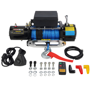 12V/24V 9500lbs כננת חשמלית אוטומטית עם שלט רחוק עם חבל סינטטי - Product Image 5