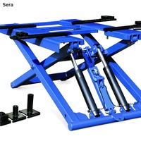 Sera Mini-élévateur de voiture hydraulique à ciseaux à double vérin mobile à hauteur moyenne