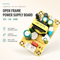 Fuente de Alimentación Conmutada SMPS de Marco Abierto, Aislada, de Salida Única, 12V 2A 24W, AC DC PCB para CCTV, IoT, LED, Industrial, OEM, ODM